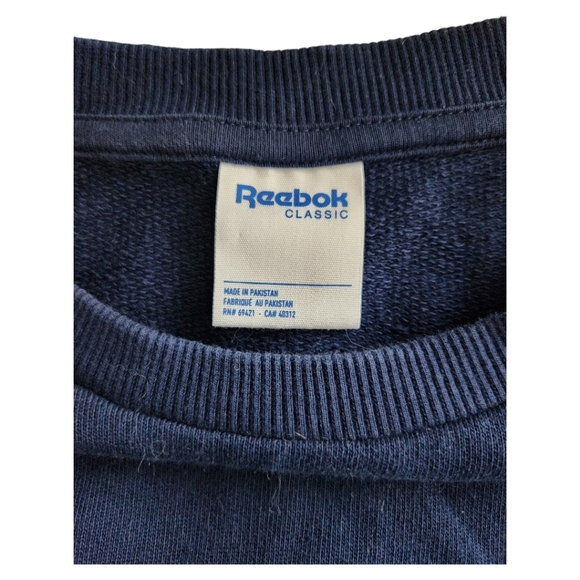 Reebok Classic Crewneck Sweatshirt Starcrest Logo Navy Large - Picture 4 of 5